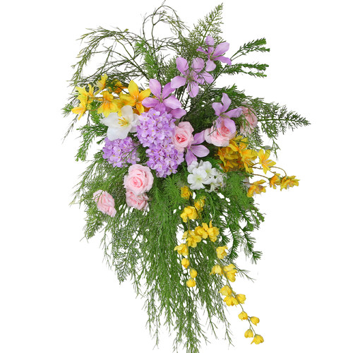 婚庆仿真花白绿色婚礼布置挂花角花森系莫奈背景大挂花艺迎宾装饰 - 图3