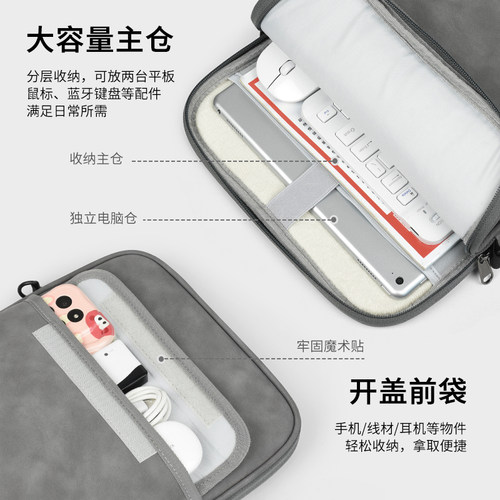 适用于OnePlus一加平板Pro 12.1英寸单肩斜挎收纳包减震电脑包OnePlus Pad 11.6英寸简约收纳袋11.4寸保护套 - 图0