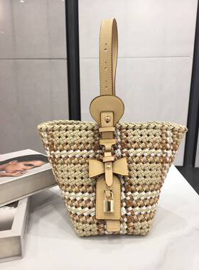 青色家  手工DIY包配件钩织包底座 蝴蝶结小锁吊坠包带一体配件