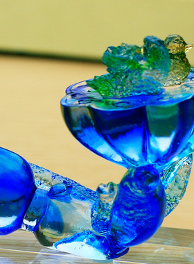 琉璃如意送闺密结婚礼物鸳鸯摆件