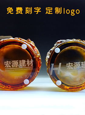 水晶琉璃笔筒送礼办公室桌面摆件