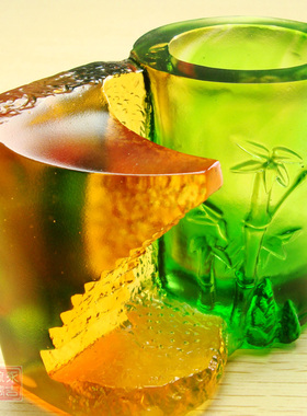 竹子笔筒送礼步步高升办公桌装饰