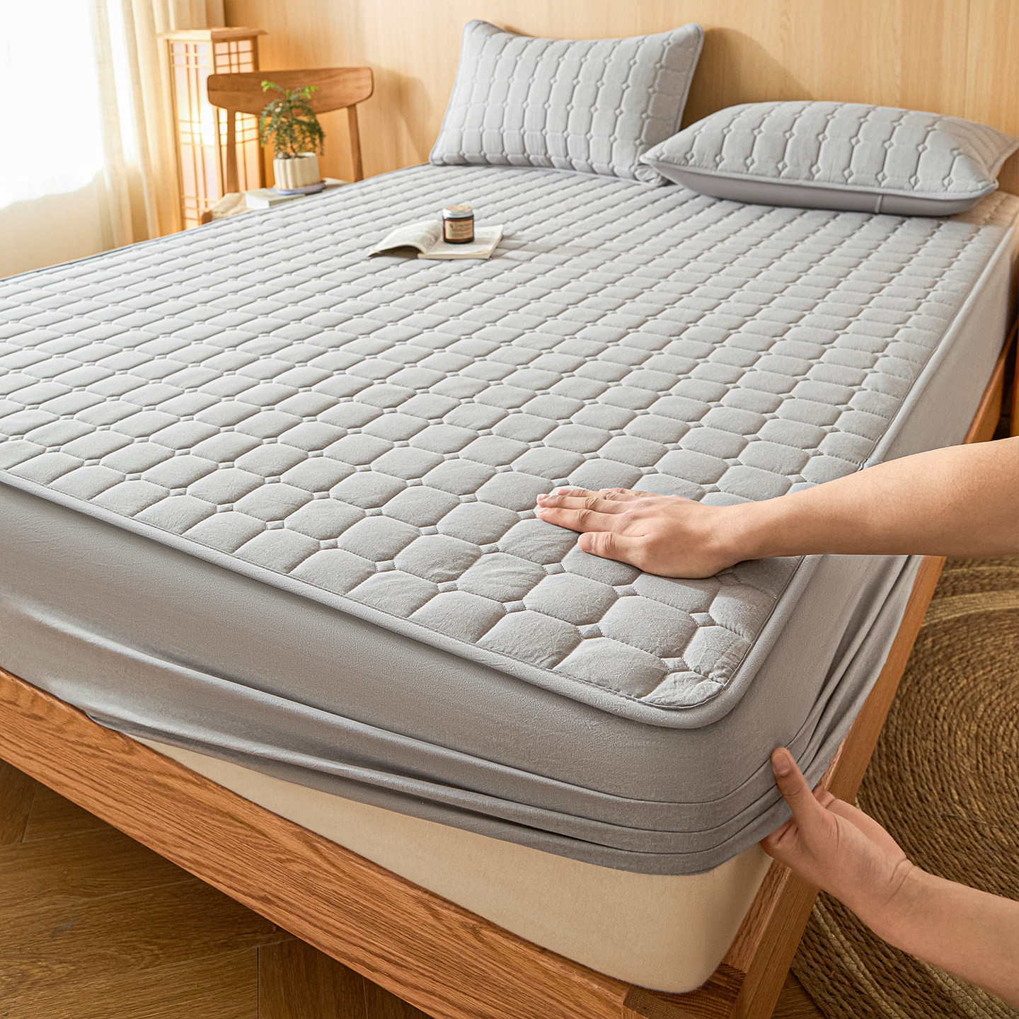 加厚夹棉床笠单件防水隔尿透气可机洗2025新款四季通用床垫保护罩,淘宝优惠券,粉丝福利购,淘宝优惠卷