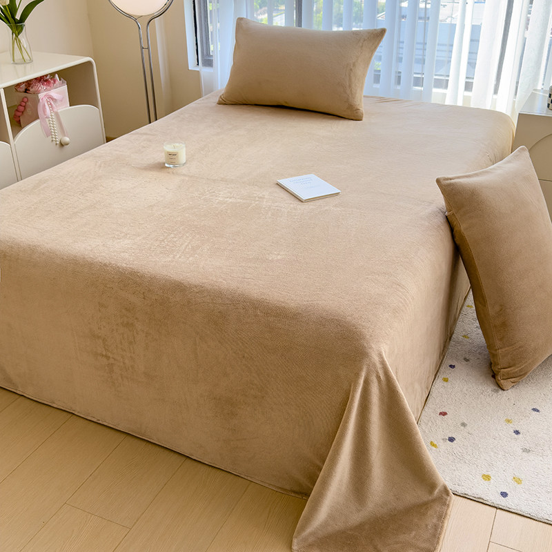冬季加厚牛奶绒床单单件法兰珊瑚绒宿舍单人2025新款纯色加绒被单,淘宝优惠券,粉丝福利购,淘宝优惠卷