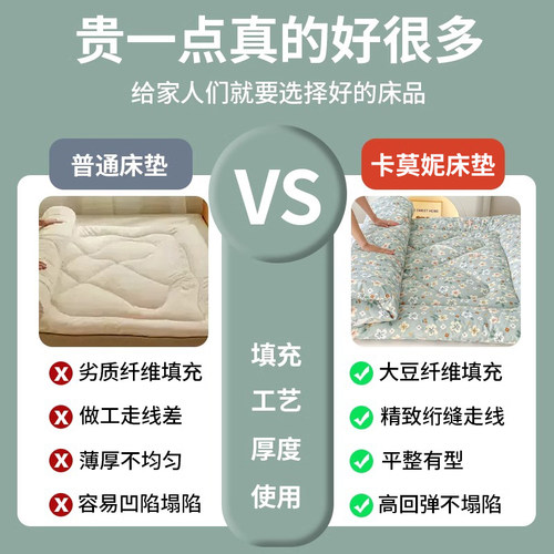 床垫家用卧室软垫床褥垫加厚褥子垫被铺底宿舍单人租房专用垫子 - 图1
