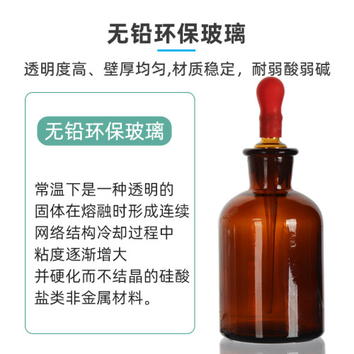 玻璃滴瓶棕色滴瓶30 60 125ml 滴瓶附胶帽 白色棕色玻璃点滴瓶 - 图0