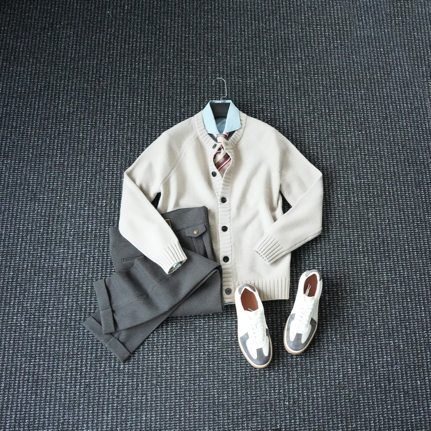 CssuGent冬季厚款立领绵羊毛混纺开衫外套男绅士优雅保暖毛衣夹克 - 图2