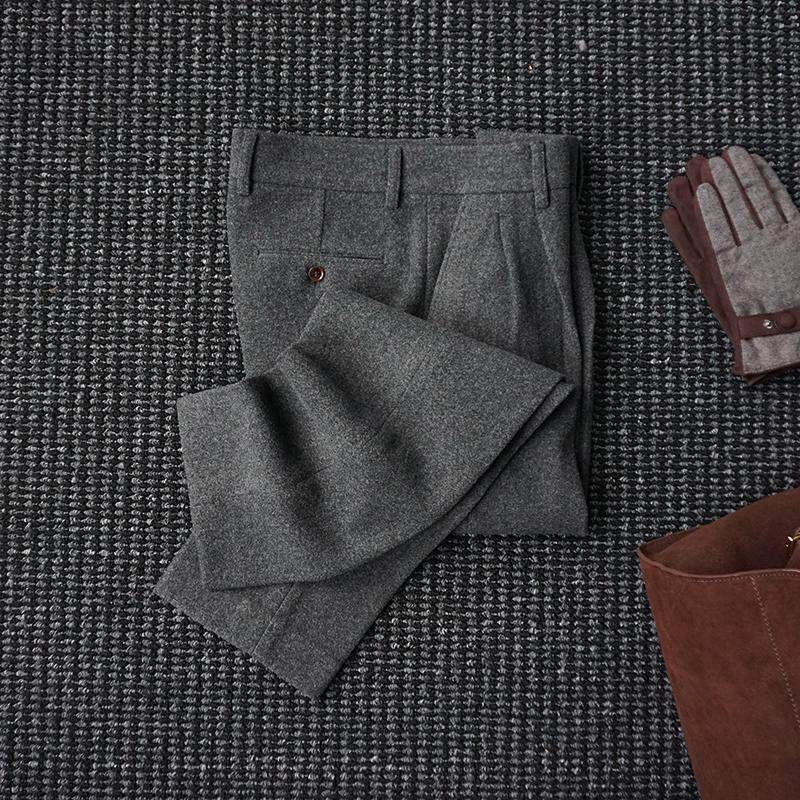 CssuGent秋冬重磅小直筒毛呢西裤男士休闲商务经典百搭抗皱西装裤,淘宝优惠券,粉丝福利购,淘宝优惠卷