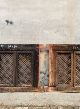 民俗怀旧老物件老木门古镇民宿古风老窗户景区民国古木门窗户会所