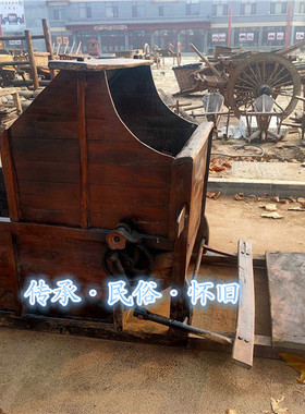 民俗怀旧老物件旧时农耕文化博物馆旧农具老风车扇车老打稻机砻子