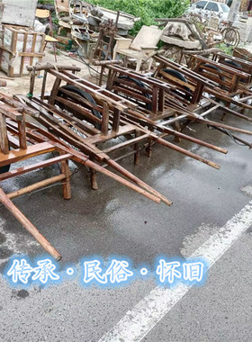 民俗怀旧老物件农村老牛车马车独轮车小推车鸡公车博物馆展览木车