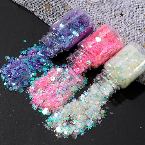 Флэш -порошок блестки кремовый гель украшение блестящее кристаллическое ручное материал.