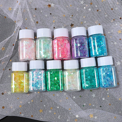 Флэш -порошок блестки кремовый гель украшение блестящее кристаллическое ручное материал.