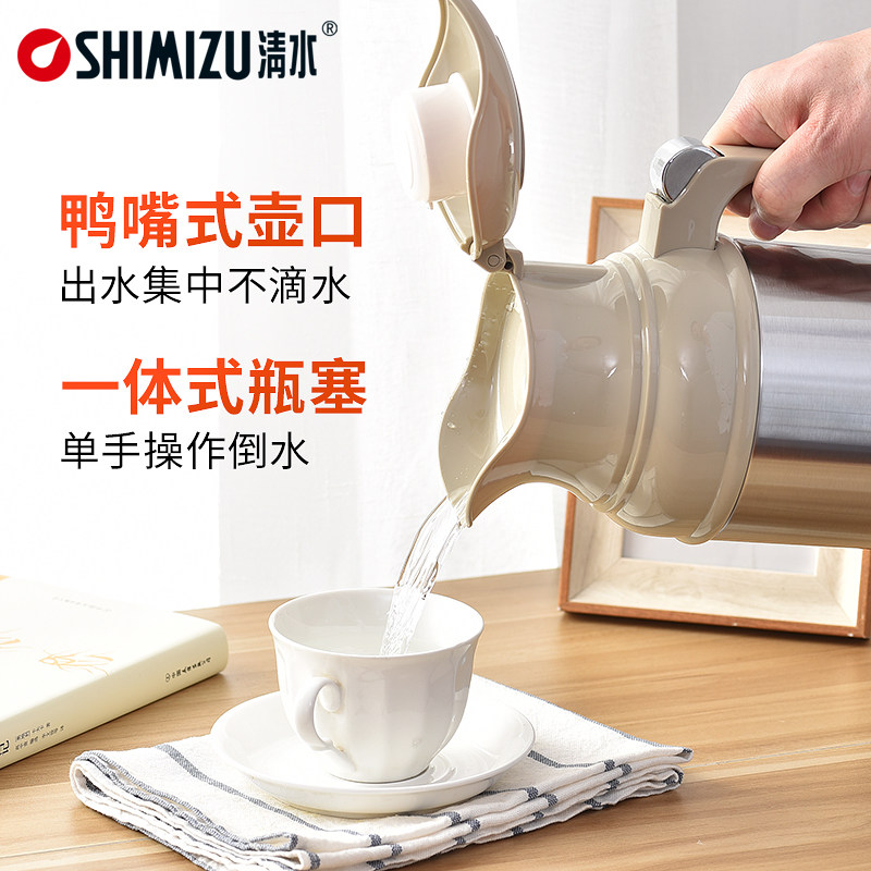 清水家用不锈钢玻璃内胆老式暖水瓶 清水家居热水瓶