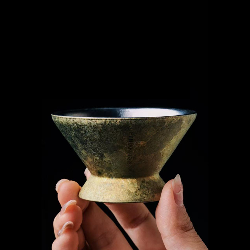 飞剑纯钛茶杯单杯主人杯高档个人专用男女士精致聚财品茗杯白酒杯 - 图2