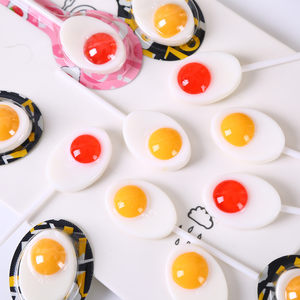 旺帝芒果牛奶棒棒糖创意荷包蛋造型喜庆糖果草莓奶棒生日聚会零食