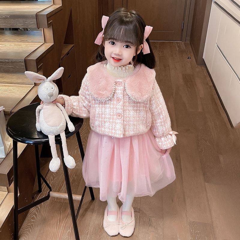 ABC女童连衣裙秋冬洋气加绒生日礼服裙子儿童套装裙冬季小香风公,淘宝优惠券,粉丝福利购,淘宝优惠卷