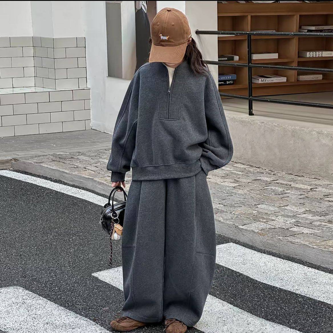 ABC童装女童春秋休闲套装2025秋冬新款中大童套头百搭卫衣加绒两,淘宝优惠券,粉丝福利购,淘宝优惠卷