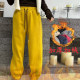 Tongtongjia~Winter composite velvet sports pants for women with elastic waist and embroidered small feet harem pants 25080