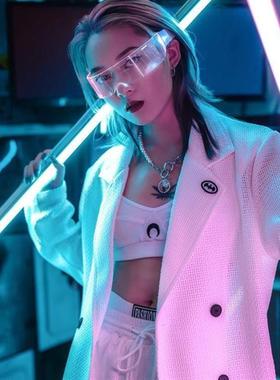 柯南发光眼镜cos沙雕搞笑道具睛蹦迪LED拍照道具二次元搞怪名侦探