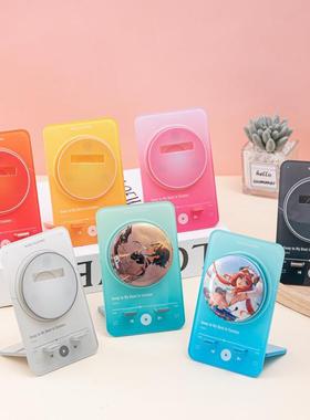 七色亚克力创意旋转吧唧徽章谷子托周边同人吧唧立牌胸章徽章支架