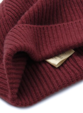 LEMAER乐玛尔 法单100%CASHMERE 经典抽条 男女通用款羊绒休闲帽
