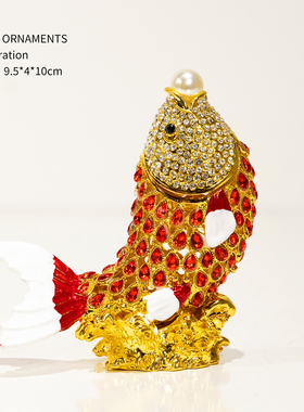 合金工艺品珐琅彩大钻公鸡母鸡商务礼品风水招财装饰摆件送领导