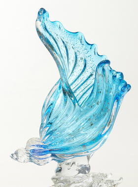 轻奢琉璃海螺摆件浪花艺术造型