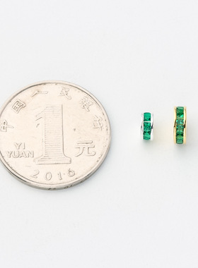 S925纯银镀金微镶锆石隔珠车轮隔片 diy手链项链吊坠串珠配件饰品