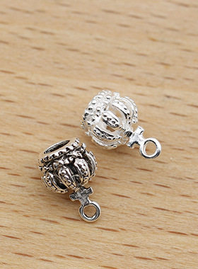 diy配件新款皇冠手工泰银小吊坠