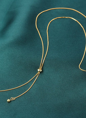 S925纯银硅胶螺丝珠定位盒子项链子DIY路路通穿链束珠调节穿针链