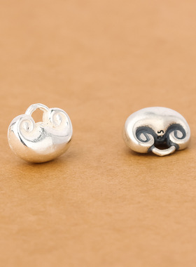 s925纯银实心如意锁小锁吊坠编织手绳串手链项链手工diy配件银坨