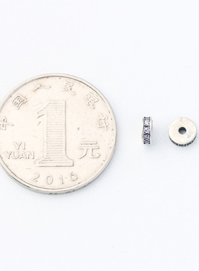 新款s925纯银微镶锆石隔片5.5mm镶钻泰银垫片diy文玩手串手链配件
