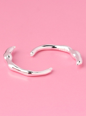 半成品925通体纯银碎银子珍珠戒指女小众设计ins潮时尚个性食指戒