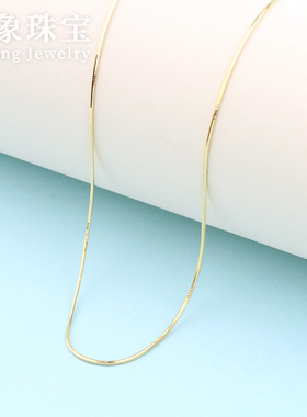 白金色18寸蛇骨链女项链S925纯银