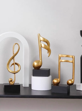 创意音符树脂摆件礼物时尚音乐符号家居布置艺术钢琴客厅柜装饰品