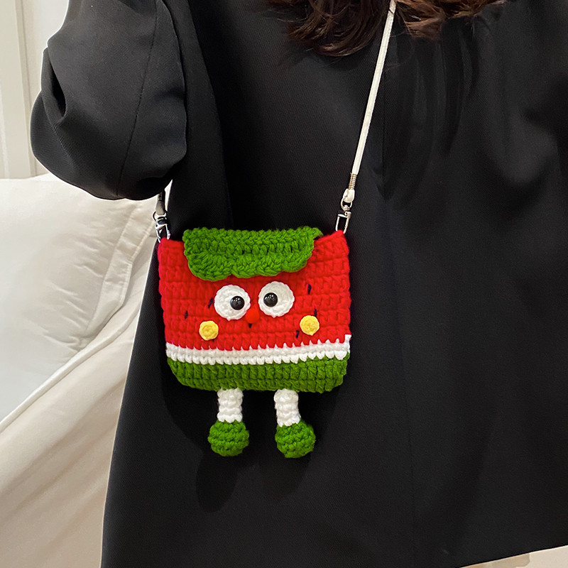 可爱手工编织苹果胡萝卜毛线包卡通钩针儿童礼物斜挎包单肩手机包,淘宝优惠券,粉丝福利购,淘宝优惠卷