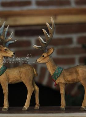 手工雕刻圣诞节日礼品送人小摆件