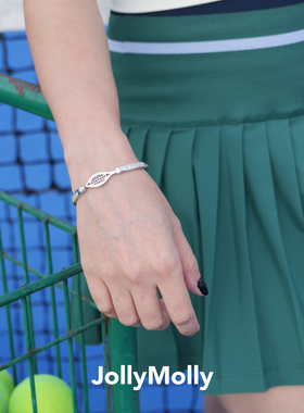 JollyMolly纯银轻奢原创生日礼物送妈妈小众设计高级网球拍手镯