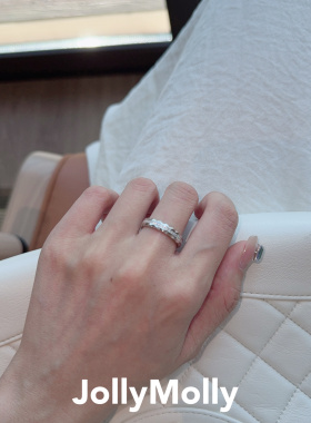 JollyMolly小众设计师925银轻奢生日礼物网红高级感重工锯齿戒指