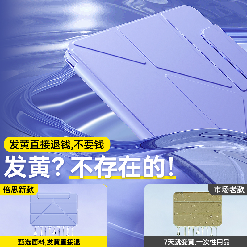 倍思iPadPro保护套2024新款air5保护壳6适用苹果11英寸10九代9平板2022旋转4磁吸拆分2021防弯摔mini6带笔槽Y-图2