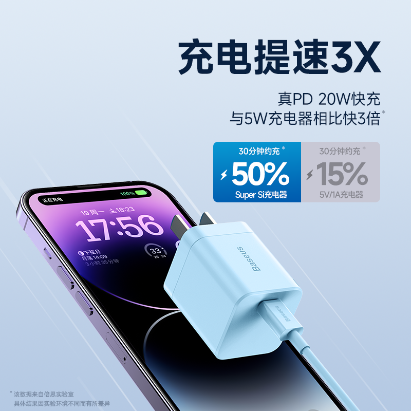 倍思适用苹果充电器15充电头pd20w充电器头iPhone15Promax快充数据线15Pro手机ipad闪充14plus套装插头typec - 图0