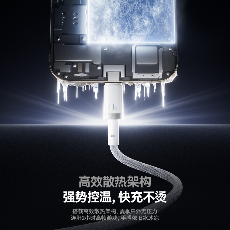 倍思适用苹果16iPhone15promax/airpods4ipad华为手机充电宝线器双typec官方数据线pd60W原快充套装转ctoc口 - 图2