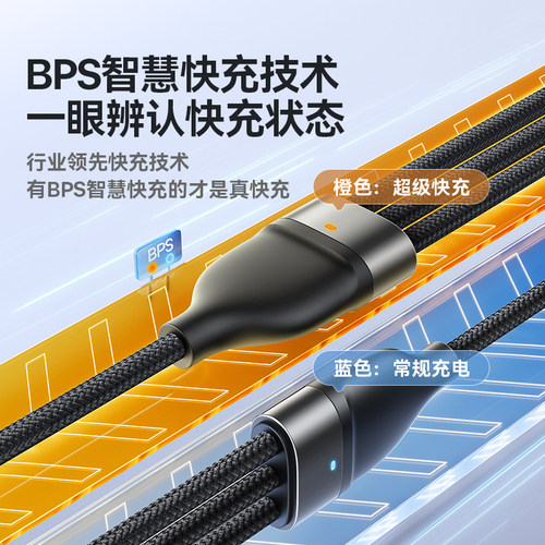 倍思数据线三合一充电线器66W手机快充一拖三6A适用苹果17华为安卓typec三头mate60Pro车载iPhone16多功能5A - 图0