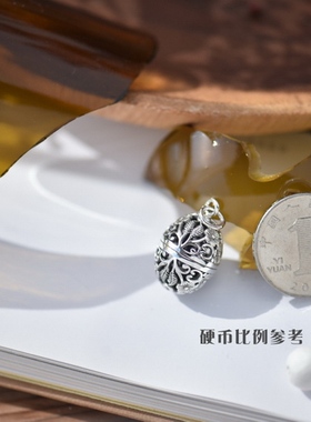纯银扩香打开胎毛项链