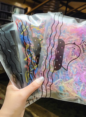 一次性袋装头绳不伤发儿童皮筋发圈可爱宝宝高弹力黑色橡皮筋发饰