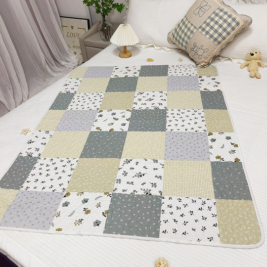Pastoral style pure cotton dirt separator multi-size quilted bed cover