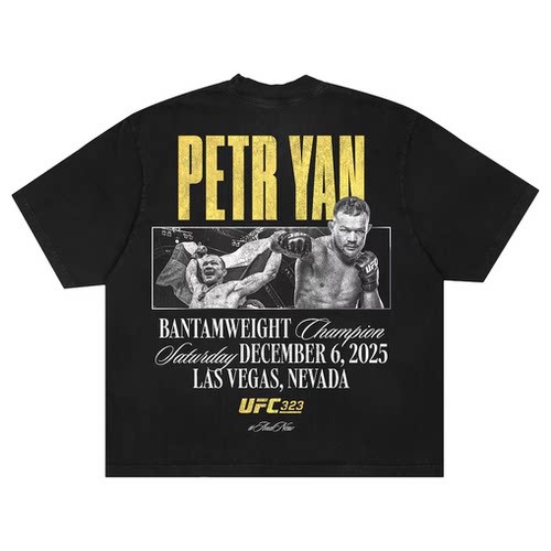 UFC323主赛梅拉布VS彼得严 潘托哈VS约书亚范冠军纪念对战T恤短袖 - 图2