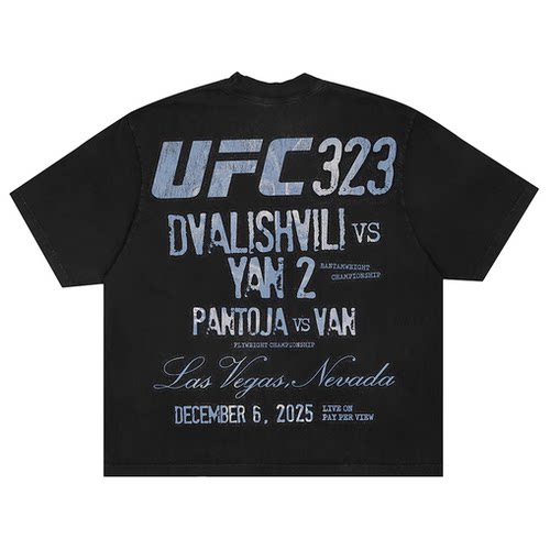 UFC323主赛梅拉布VS彼得严 潘托哈VS约书亚范冠军纪念对战T恤短袖 - 图0