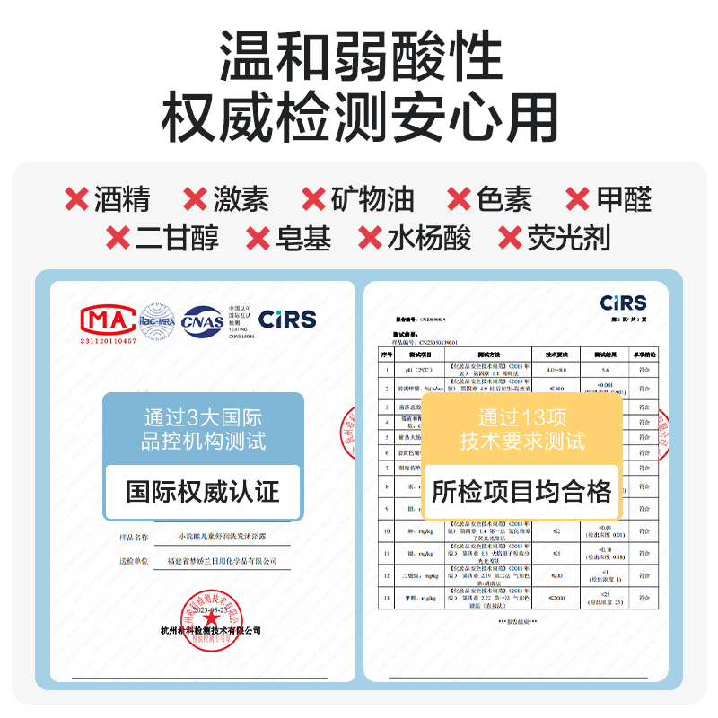 小浣熊氨基酸儿童专用洗发水沐浴露新生儿婴儿男女宝宝洗护二合一-图3